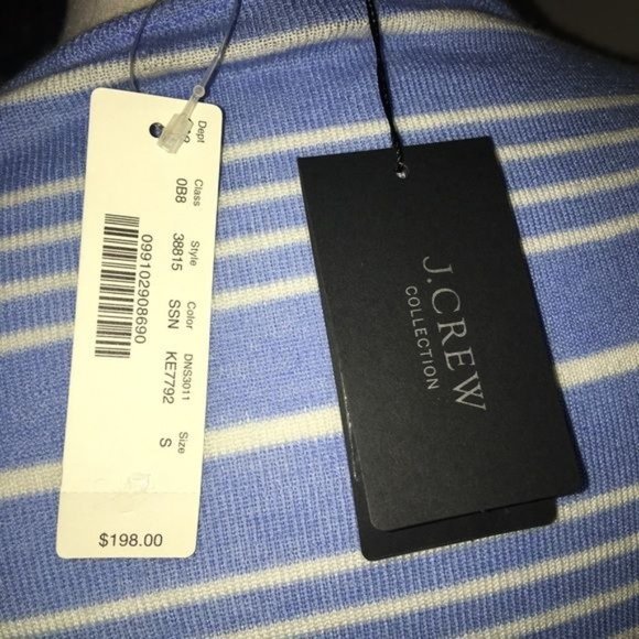 J Crew Cashmere S Blue Striped Sweater NEW - Picture 3 of 3
